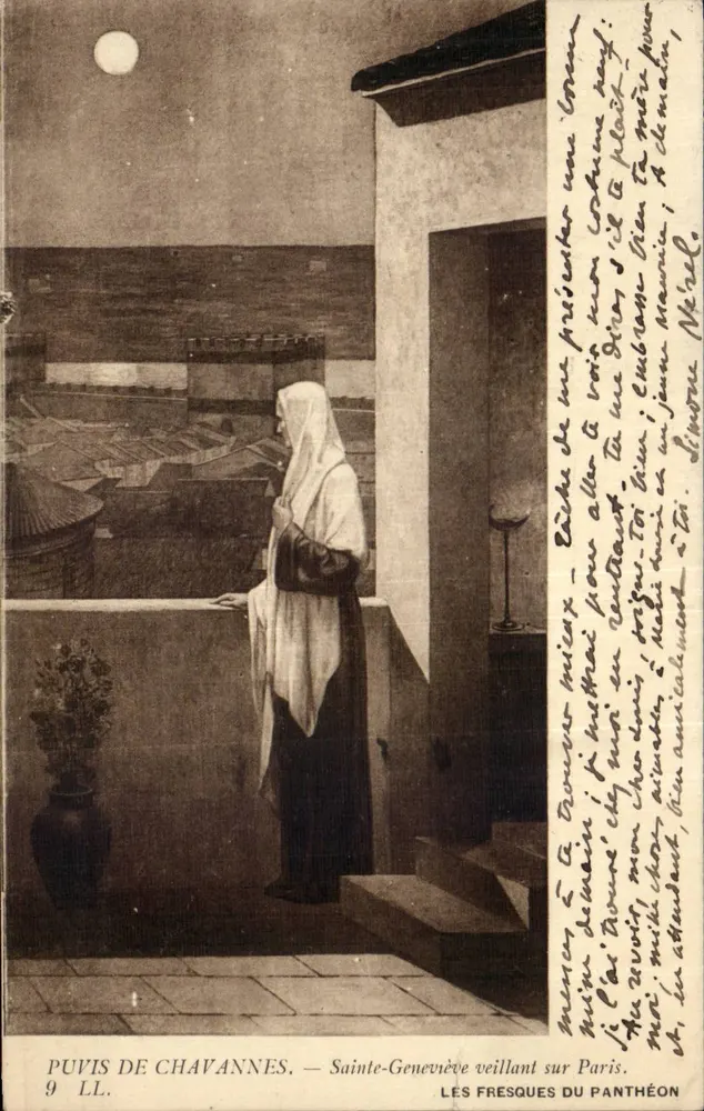 Santa Geneviève vigiando Paris — Puvis de Chavannes — 9 LL. - Frente