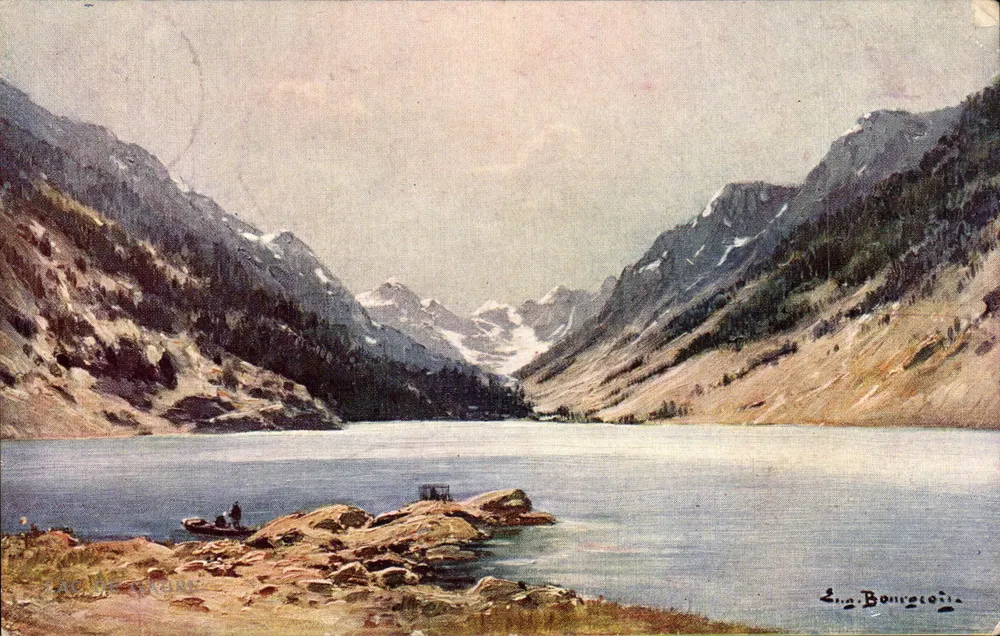 Lago de Géry — vista panorâmica — Eugène Bonrocòia, série XXVI-N°7 - Frente