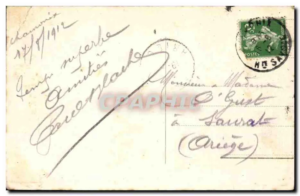 Mar de Gelo e Hotel do Montanvert (alt. 1969 m) — Charnaux Frères & C°, Genebra, n° 708 - Verso