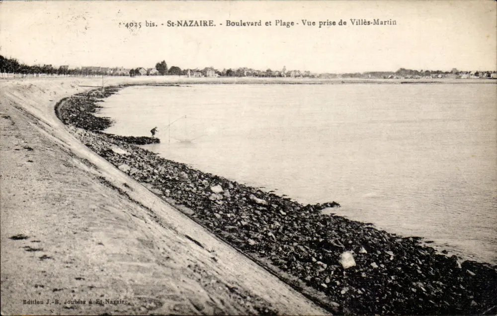 St-NAZAIRE. Boulevard und Strand — Aufnahme von Villès-Martin — Edition J.-B. Joublier & St-Nazaire, n°4025 bis - Vorderseite