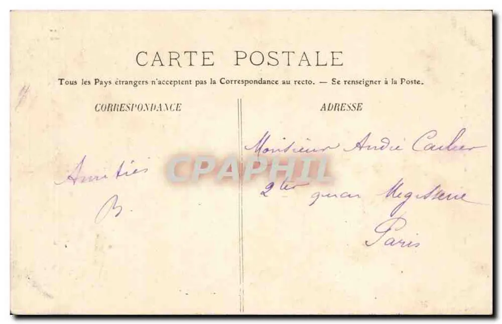 Paris — A Sorbonne — LL. — n° 169 - Verso