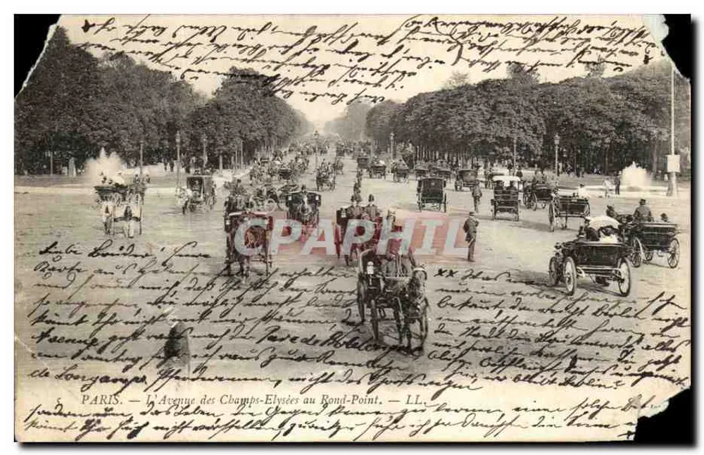 Paris — Die Avenue des Champs-Élysées am Rond-Point — LL - Vorderseite
