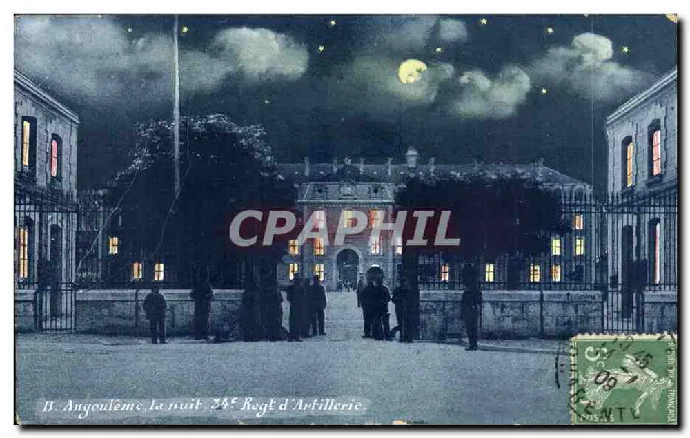 Angoulême bei Nacht — 34. Artillerieregiment — unbekannter Verlag - Vorderseite