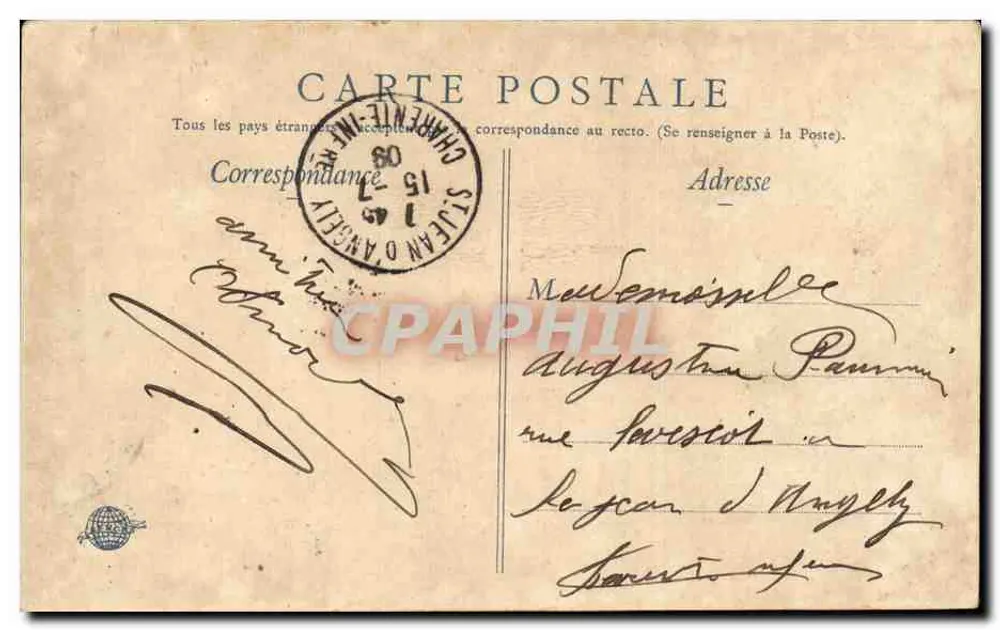 Angoulême bei Nacht — 34. Artillerieregiment — unbekannter Verlag - Rückseite