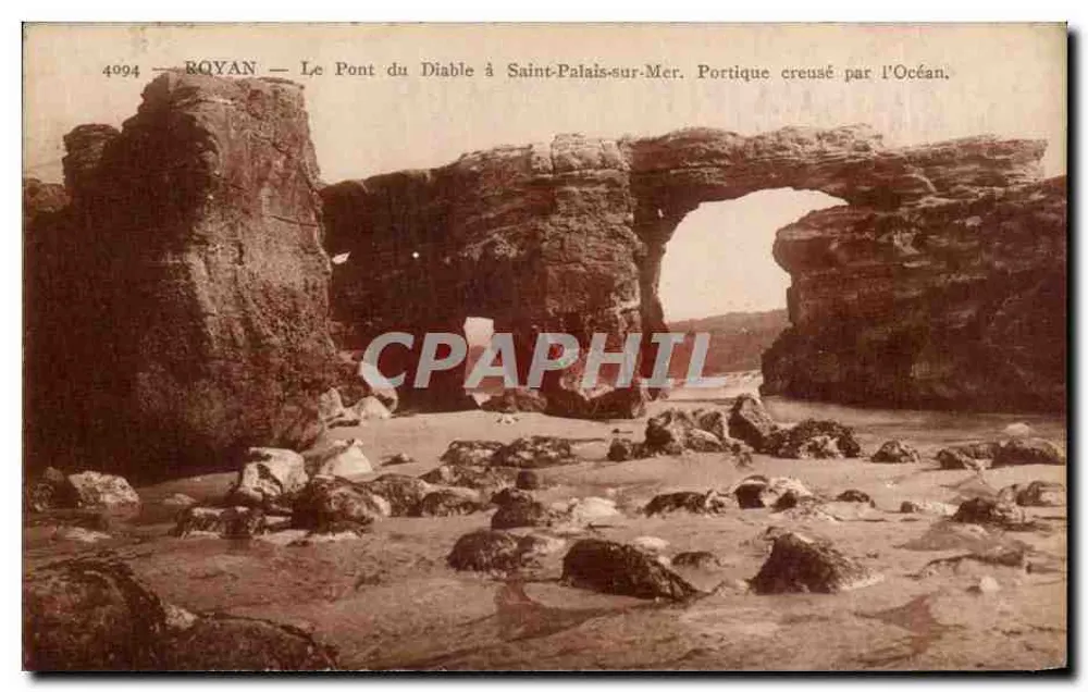 Le Pont du Diable à Saint-Palais-sur-Mer — Portique creusé par l'Océan — Royan, n° 4094 - Recto
