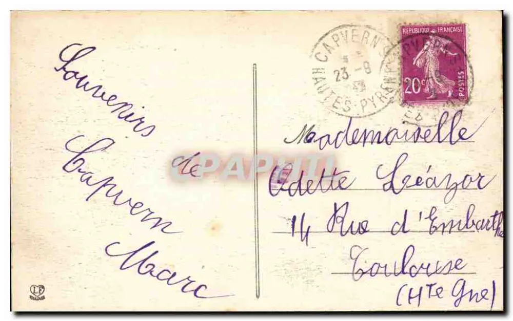 Viadotto di Lanespède — Rampe di Capvern, vicino a Tournhat — Alte Pyrenees, n° 385 - Verso
