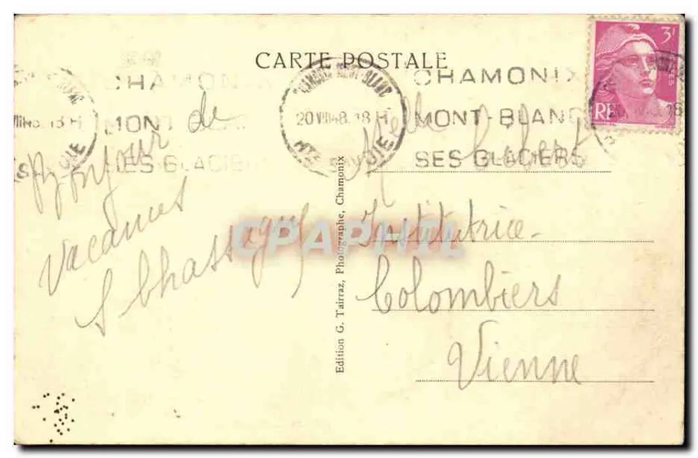 Chamonix — Argentière e o Monte Blano — Foto Tairraz - Verso