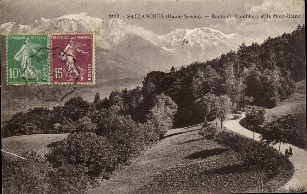 Sallanches (Haute-Savoie) — Trasa do Combloux i Mont-Blanc — L. Fauraz, wyd. w Annemasse (Haute-Savoie) — nr 2130 - Awers