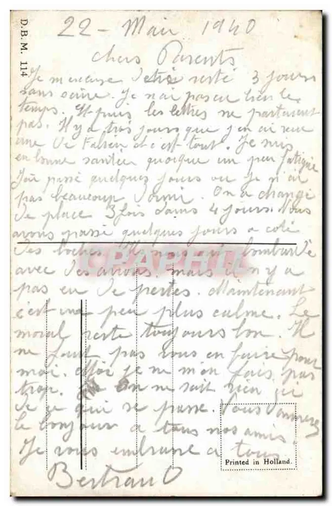 Paisagem holandesa com moinhos de vento — editor A. H. H. — n° 114 - Verso