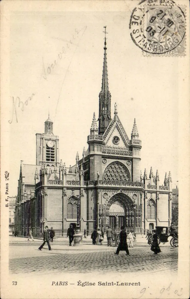 Parijs — Kerk van Sint Laurent — B.F. Parijs, n°73 - Voorkant