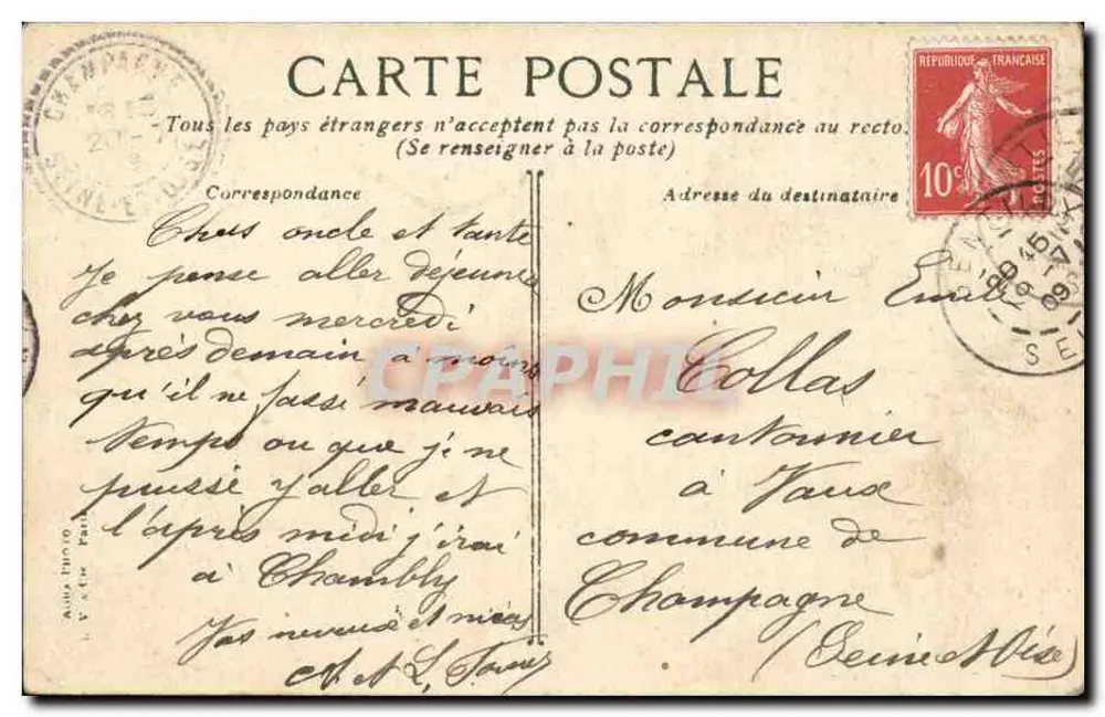 PARIS - Câmara dos Deputados — visão do edifício com pedestres e carruagens - Verso