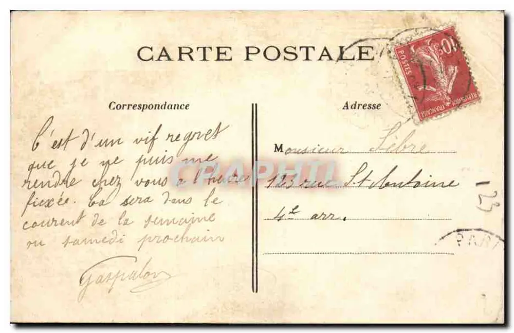 Paris — O Boulevard Bonne-Nouvelle — C.M., n°121 - Verso