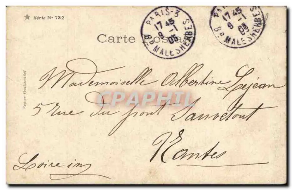 Zwei junge Mädchen — Zärtliche Szene — Serie Nr. 782, veröffentlicht von Papier Guallemat - Rückseite