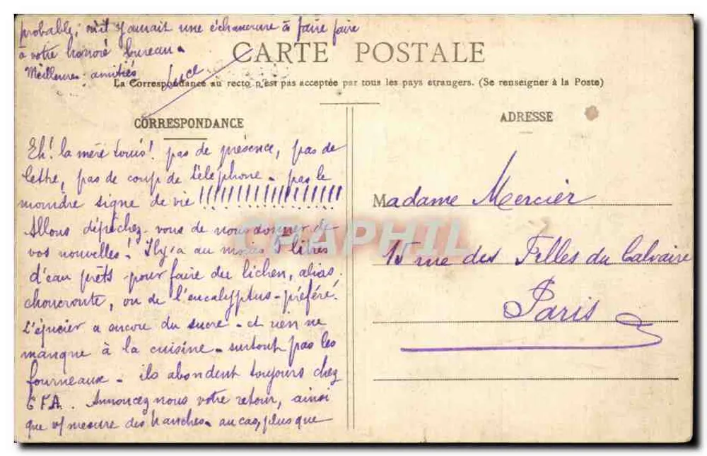 Paris - A Madeleine — editor A. Taride, Paris - Verso