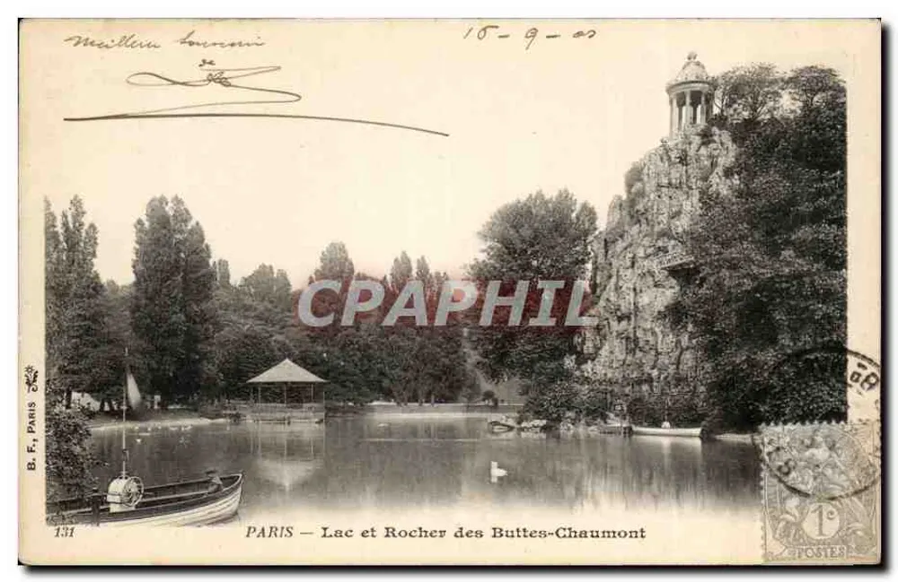 Paris — Lac et Rocher des Buttes-Chaumont — B.F. Paris n°131 - Recto