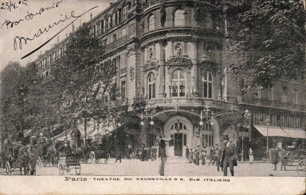 Paris - Théâtre du Vaudeville & B. des Italiens — Verleger nicht identifiziert, Seriennummer nicht sichtbar - Vorderseite
