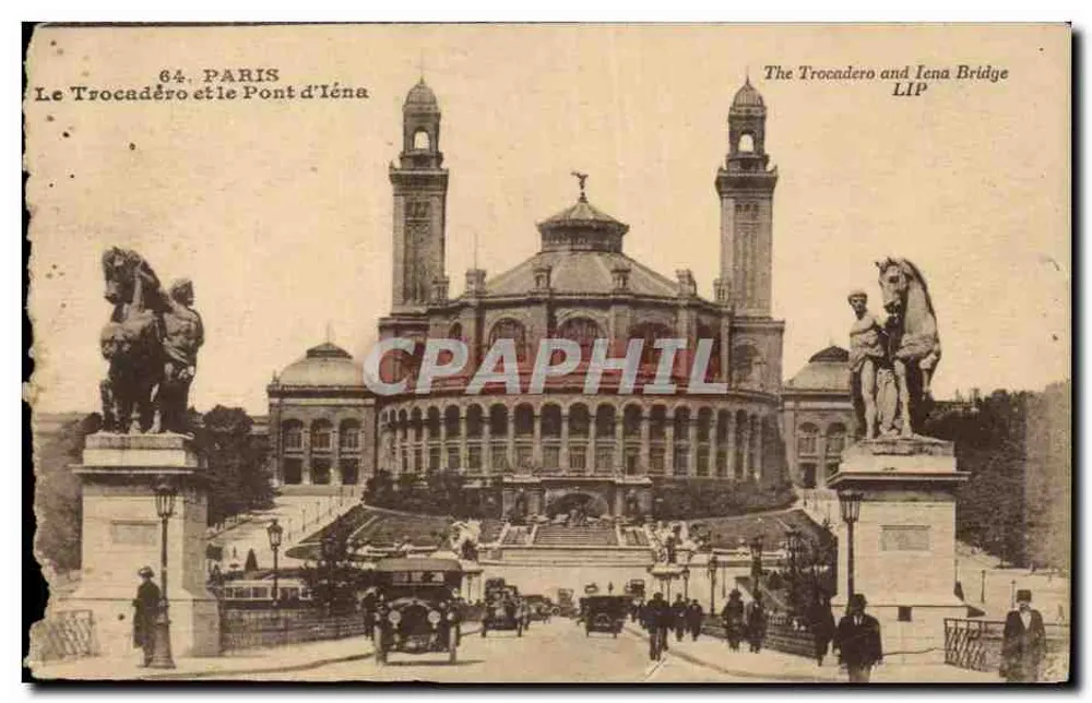 Le Trocadéro et le Pont d'Iéna — Paris — Éditions Artistiques LIP, n°64 - Recto