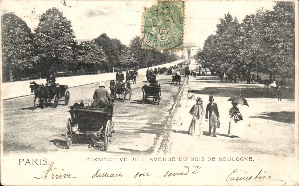Paris — Perspektive der Avenue du Bois de Boulogne — anonymer Verlag, Seriennummer nicht sichtbar - Vorderseite