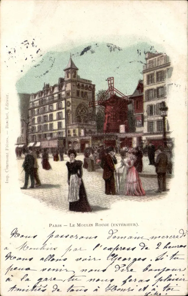 Paris — Le Moulin Rouge (extérieur) — Imp. Courmont Frères, Bâchet, Éditeur - Recto