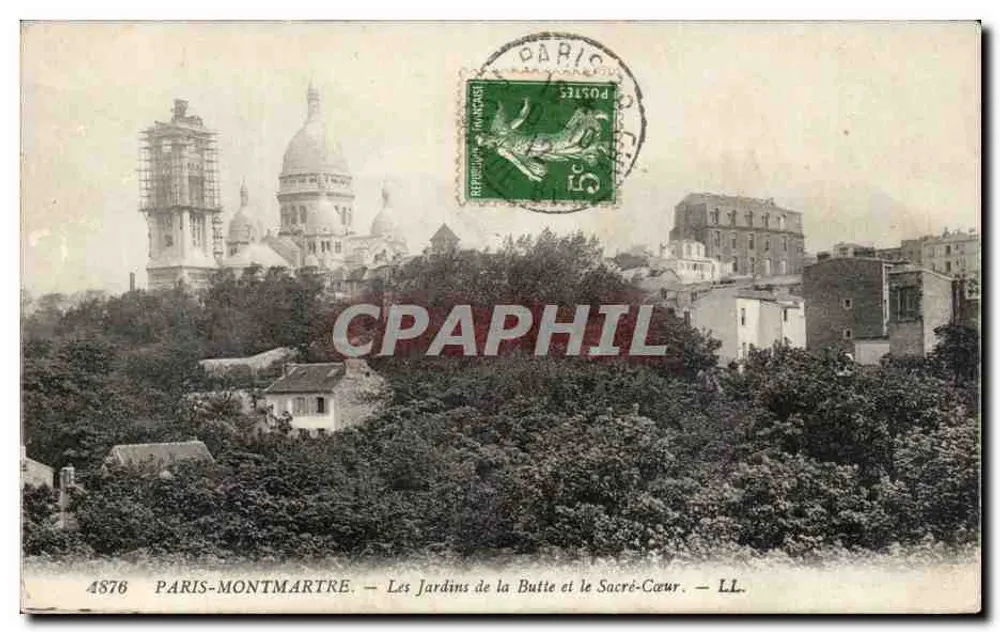 PARIS-MONTMARTRE — Les Jardins de la Butte et le Sacré-Cœur — LL. - Recto