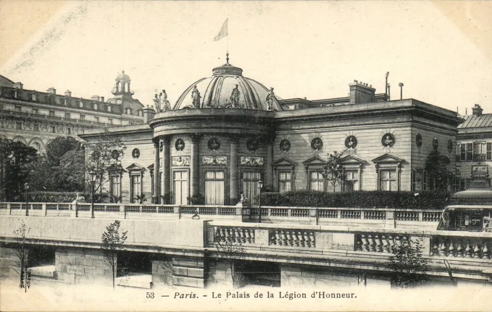 Paris — Ansicht des Palastes der Ehrenlegion — Verleger Place, n° 53 - Vorderseite