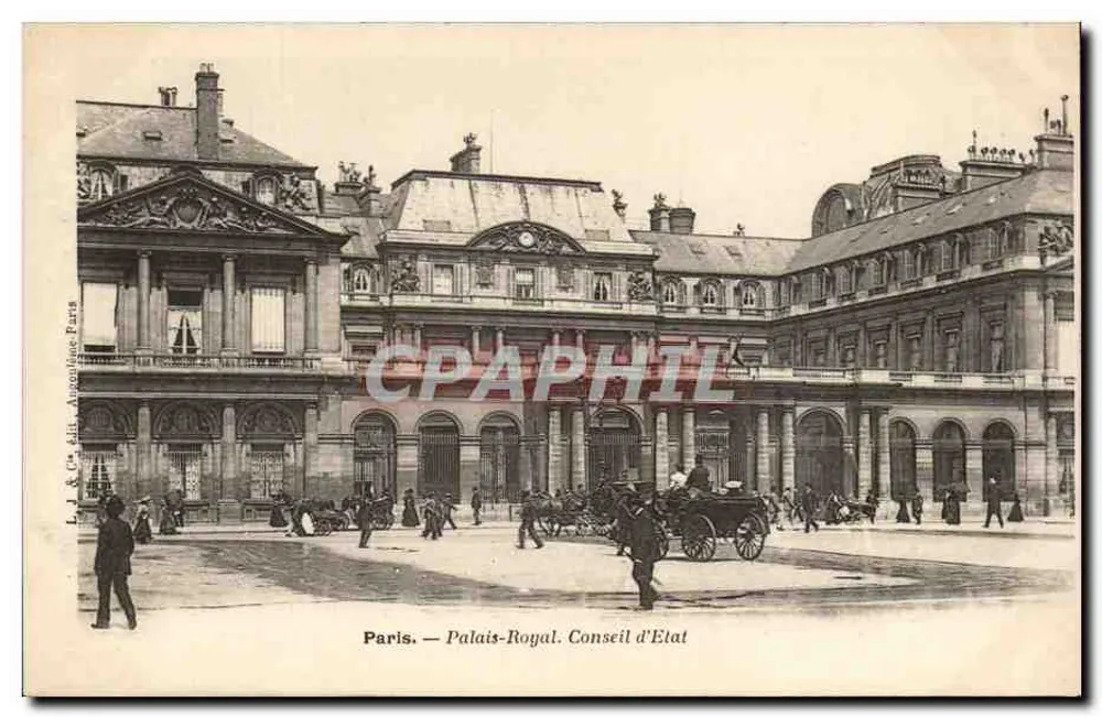 Paris — Palácio-Royal. Conselho de Estado — L. J. & Cie, editor Argoulauc, Paris - Frente