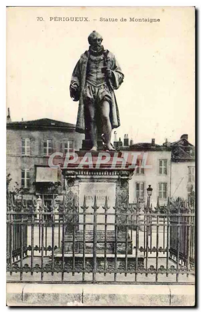 Périgueux — Estátua de Montaigne — n°70 - Frente