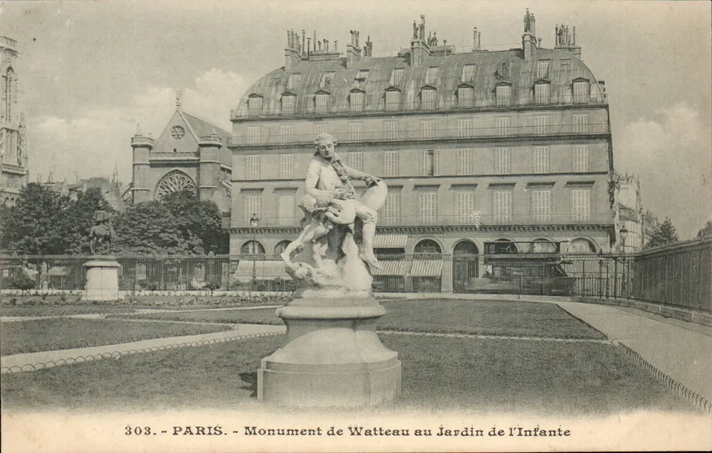 Paris — Monument de Watteau no Jardim da Infanta — editor 'Monument de Watteau no Jardim da Infanta' n°303 - Frente