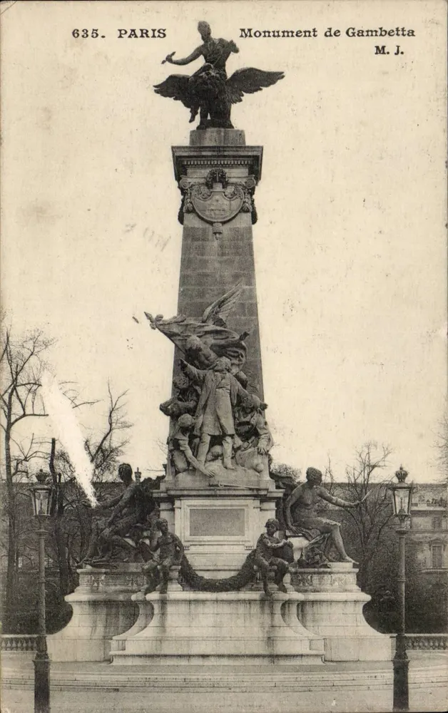 Monumento de Gambetta — Paris — M. J. (editor) - Frente