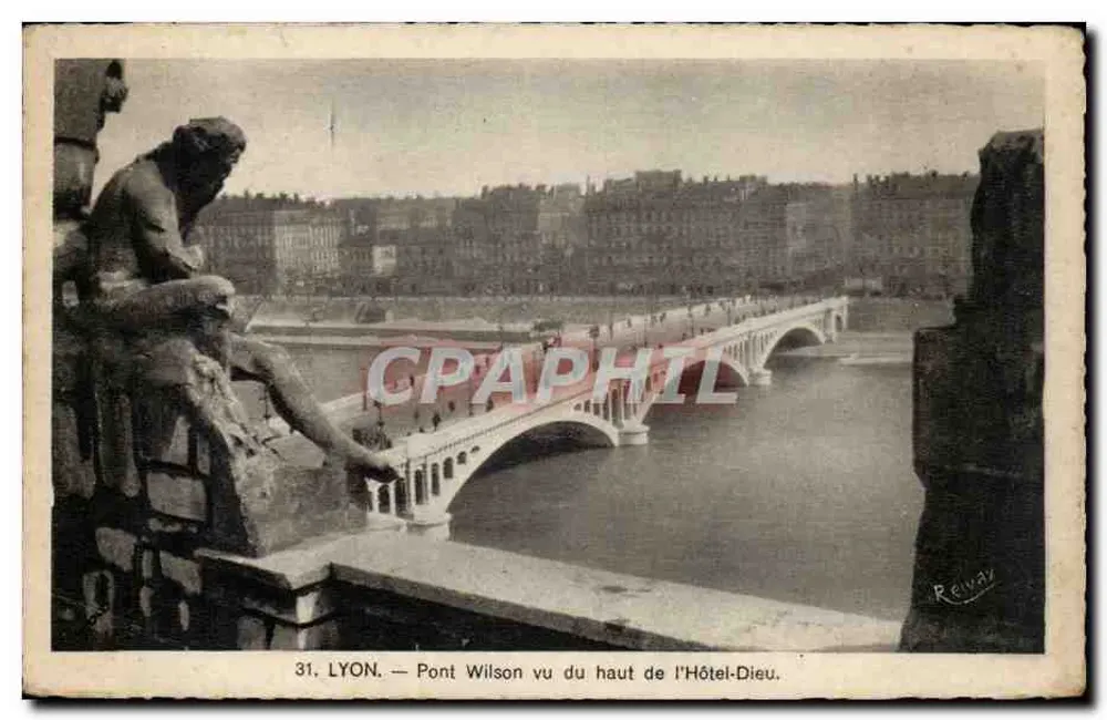 Lyon — Pont Wilson vom Hôtel-Dieu aus gesehen — Verlag Rouay, n°31 - Vorderseite
