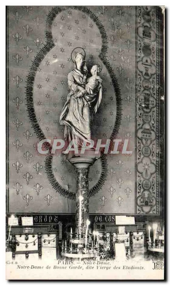 Paris — Notre-Dame de Bonne Garde, dite Vierge des Étudiants — Imprimerie Ancien État Neuridien et Cie - Recto