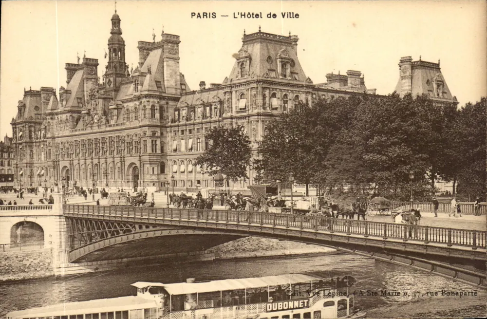 Paris — O Hotel de Ville — Vista Lepine, editor DUBONNET - Frente