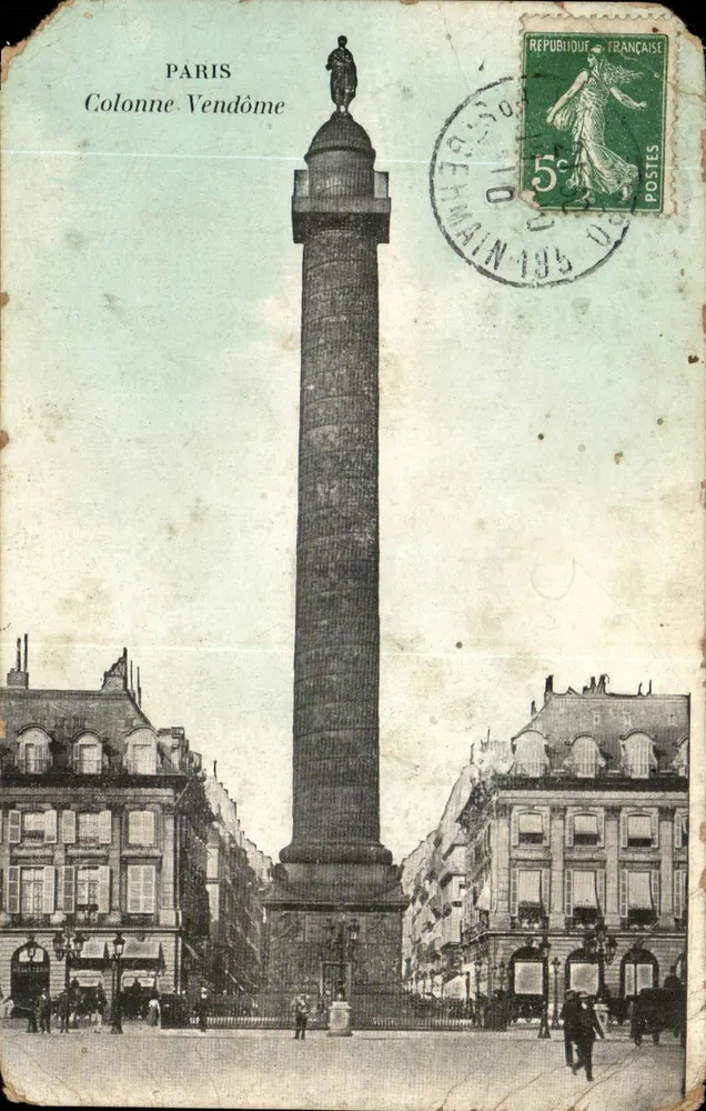Paris — Coluna Vendôme — editor desconhecido, número de série não visível - Frente