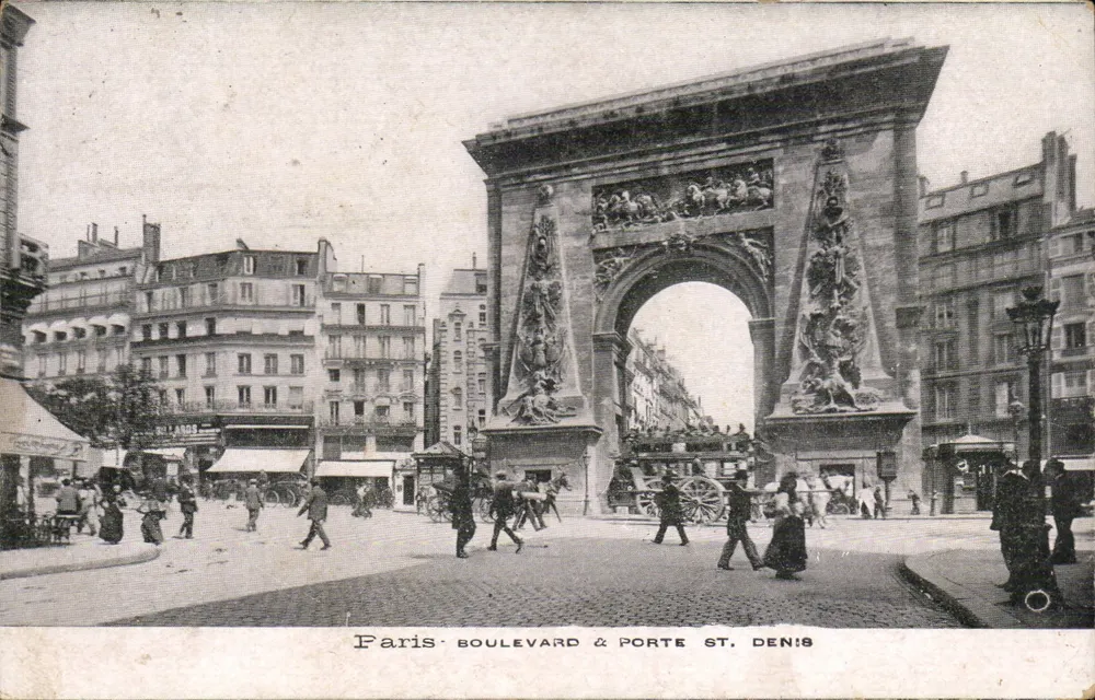 Paris - Boulevard & Porta Saint-Denis — editor não identificado, número de série não visível - Frente