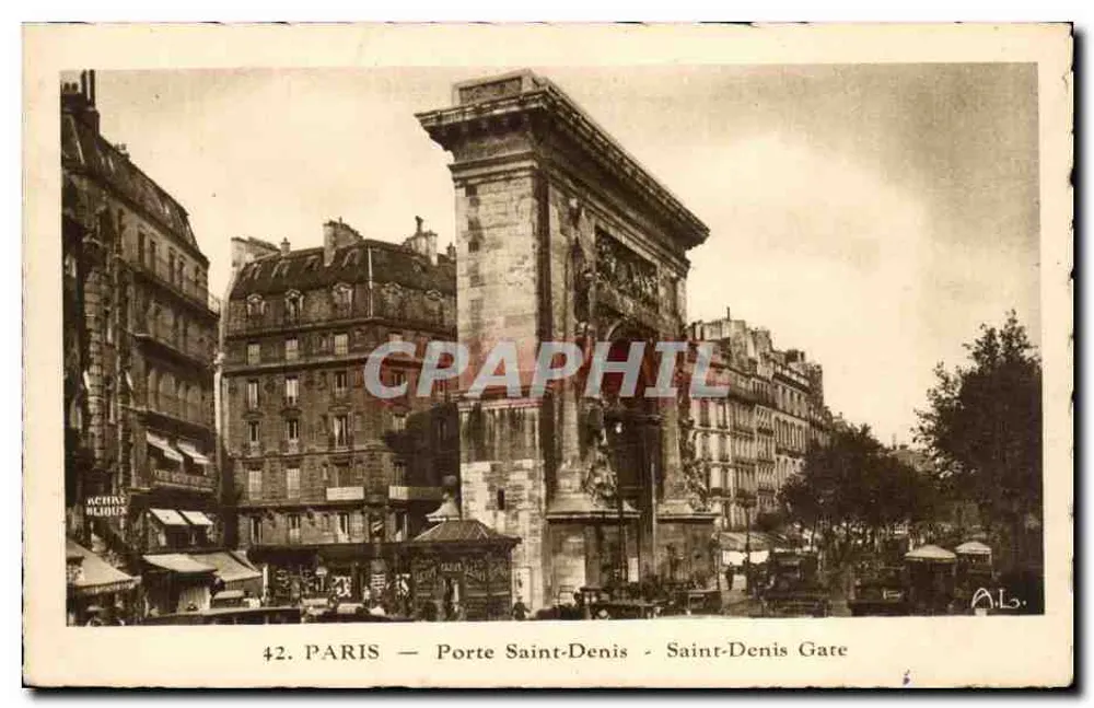 Parijs — Poort Saint-Denis — Saint-Denispoort — Gearchiveerd door A.L. Blidux - Voorkant
