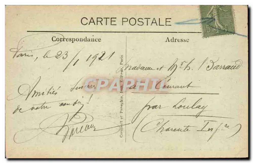 Paris — O Boulevar e a Porta St-Denis — A.P. n°148 - Verso