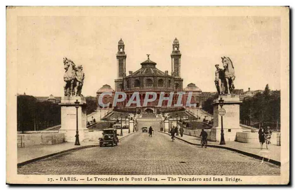 Paris — O Trocadéro e o Ponte de Iena — A. Leconte, Paris - Frente