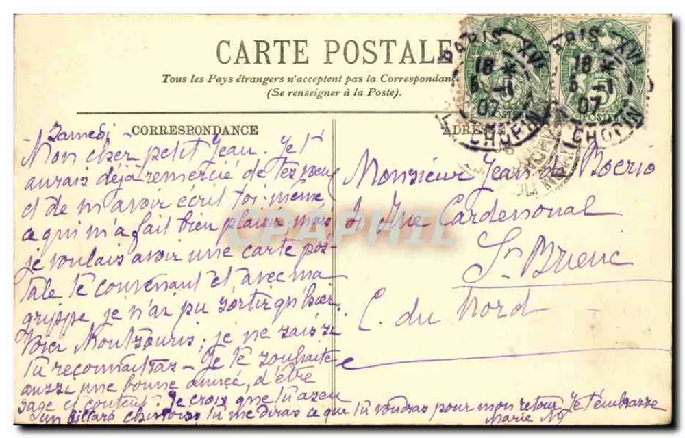 Paris — O Parc Montsouris — A Cascata — LL. — n° 368 - Verso