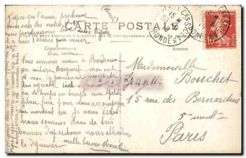 Bordeaux — A Igreja de Santa Cruz — editor desconhecido, n° 13 - Verso