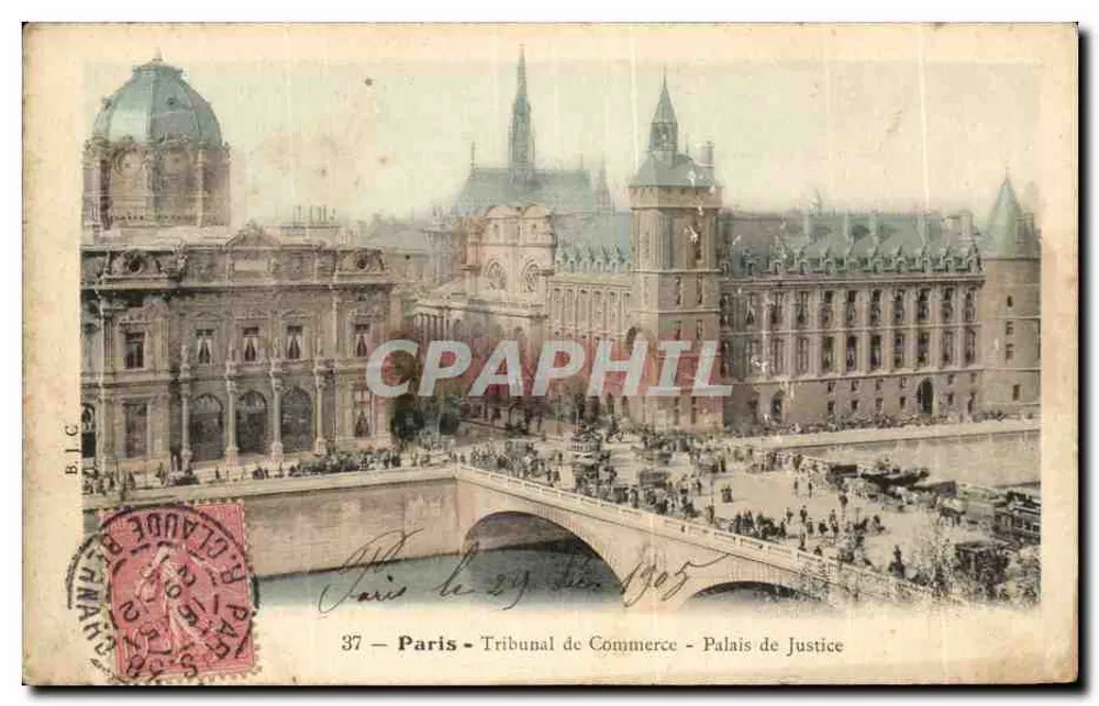 Paris - Tribunal de Comércio - Palácio da Justiça — editor B.I.C. n°37 - Frente