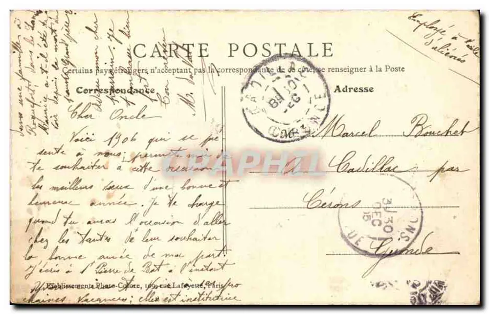 Paris - Tribunal de Comércio - Palácio da Justiça — editor B.I.C. n°37 - Verso