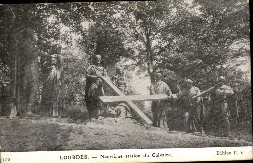 Lourdes — Neuvième station du Calvaire — Edition F. V. - Recto