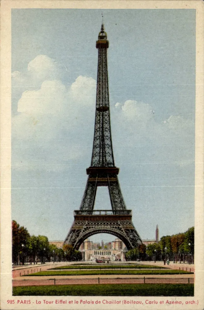 Paris - Die Eiffelturm und das Palais de Chaillot — Boiteau, Carlu und Azéma, Arch. — n° 985 - Vorderseite
