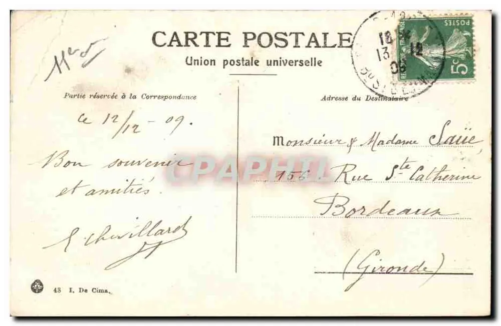 Paris - Bastilha. — Coluna da Bastilha — editor I. De Cims, n°48 - Verso