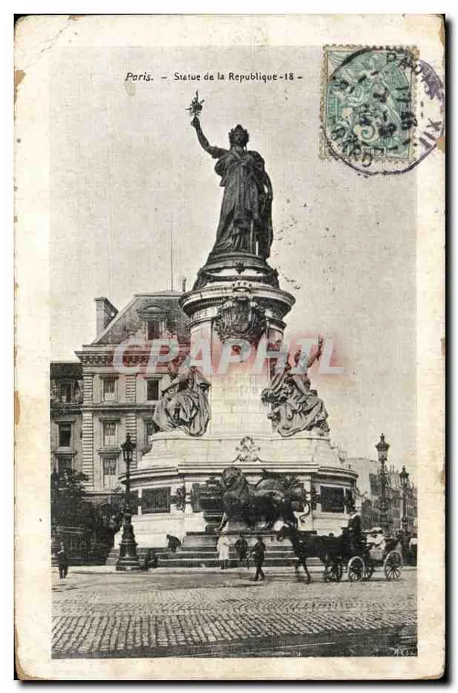 Paris - Estátua da República -18- - Editor não identificado - Frente