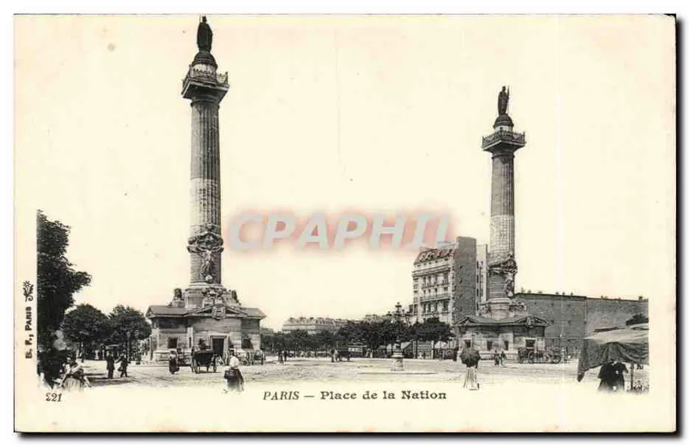 PARIS — Place de la Nation — Editor E. F. Plancher, n° 221 - Frente