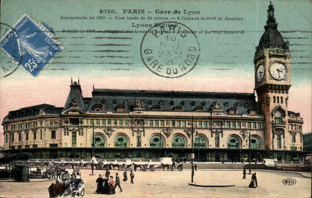 Paris — Gare de Lyon — Reconstruída em 1899 — Editor B.D. - Frente