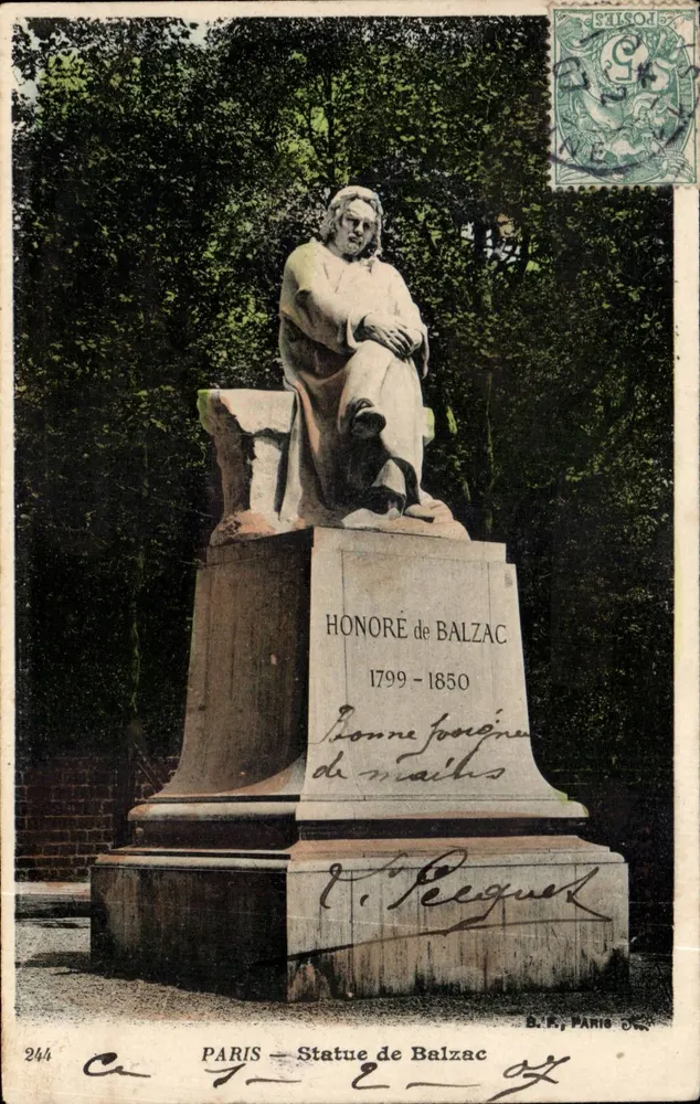 PARIS — Estátua de Balzac — B. F. Paris, n° 244 - Frente