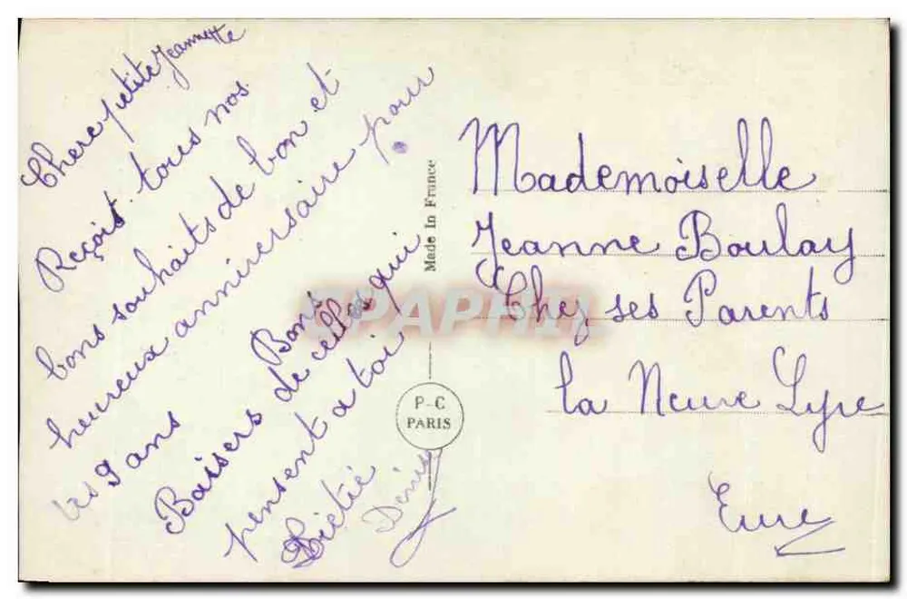 Menina segurando um buquê — estúdio P-C Paris — n° 3250 - Verso