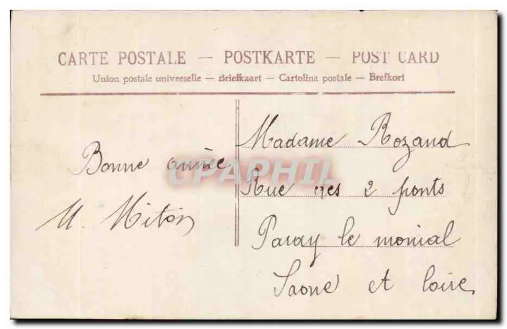 Frau in blauer Robe, die eine Karte abgibt — Frohe Neujahr — Anonymer Verlag, Nr. 4137 - Rückseite